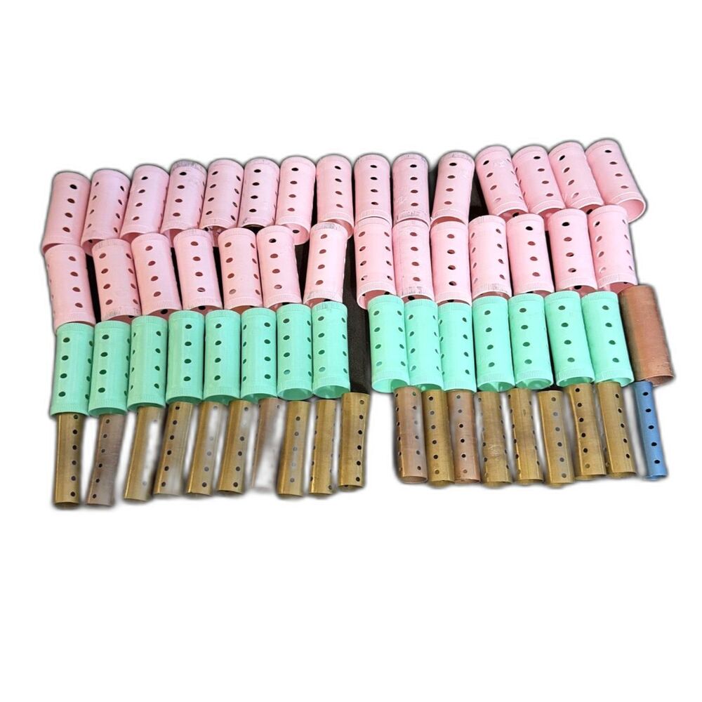 Vintage Hair Rollers Curlers Lot 60+ Pink Green Brown Plastic Vent Rollers Salon